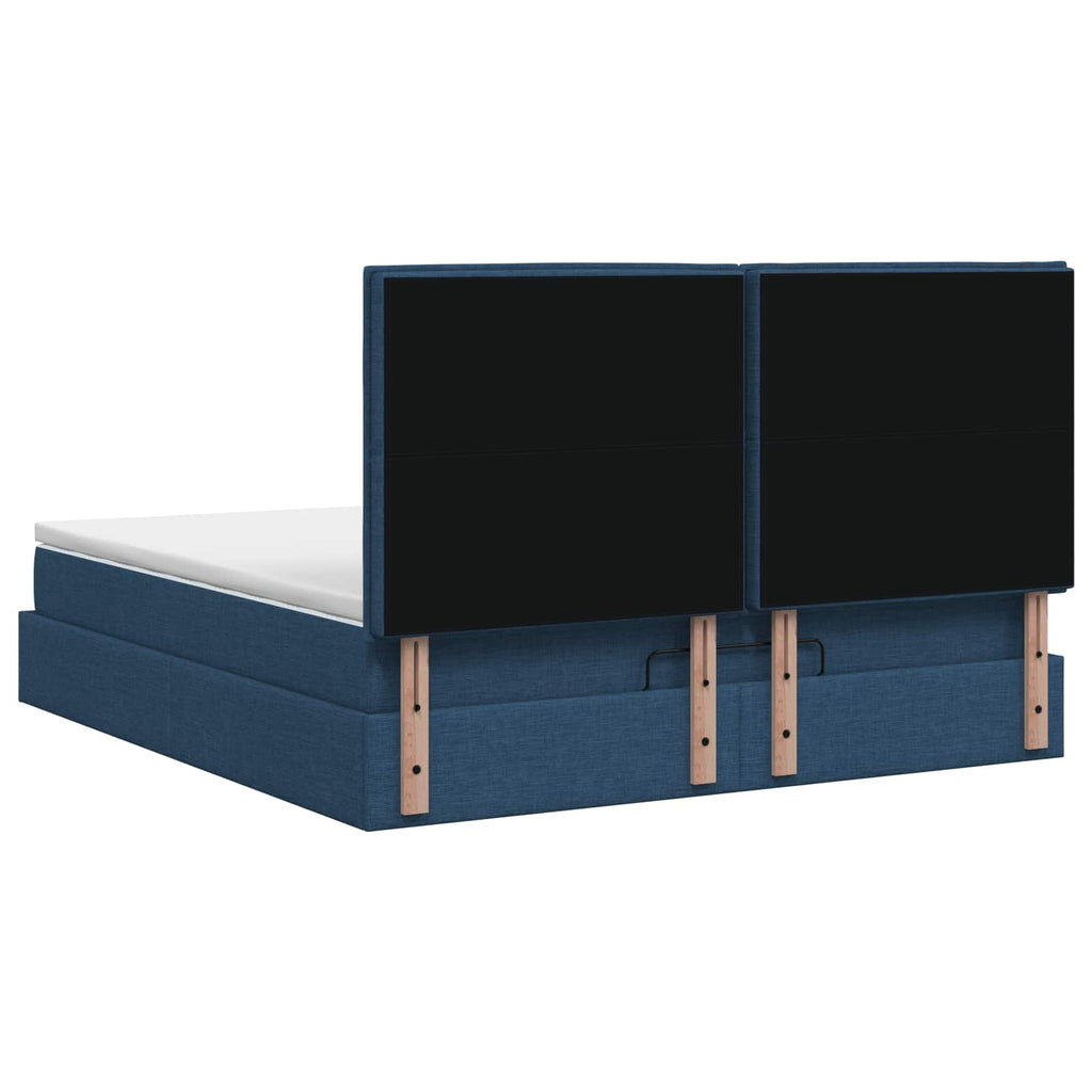 vidaXL Łóżko ottoman z materacem niebieski 160 x 200 cm tkanina
