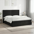 vidaXL Łóżko ottoman z materacem Czarny 140 x 190 cm tkanina