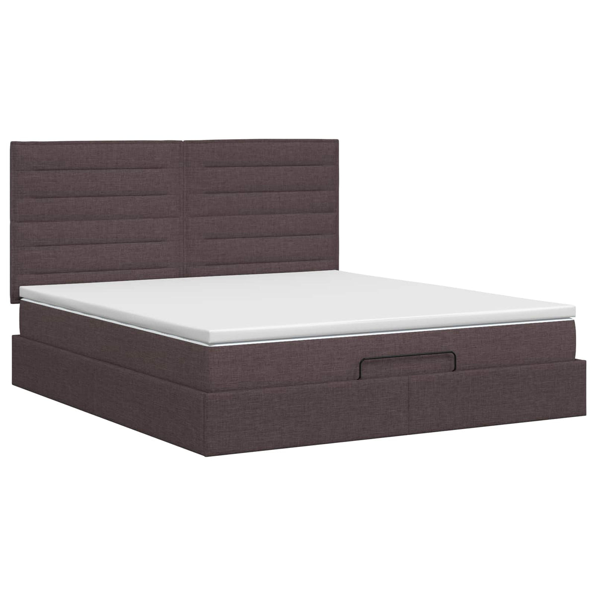 vidaXL Łóżko ottoman z materacem Ciemny brąz 180 x 200 cm tkanina