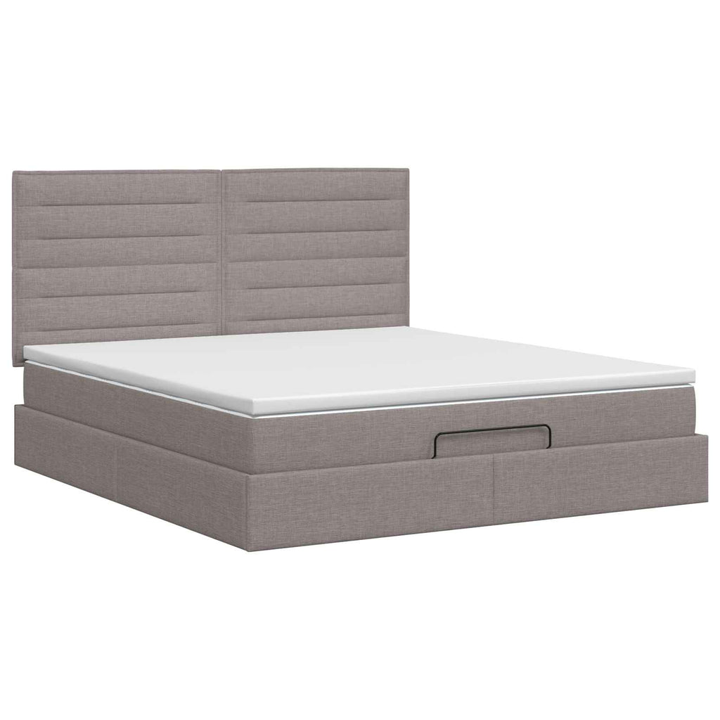vidaXL Łóżko ottoman z materacem Ciemnoszary 180 x 200 cm tkanina