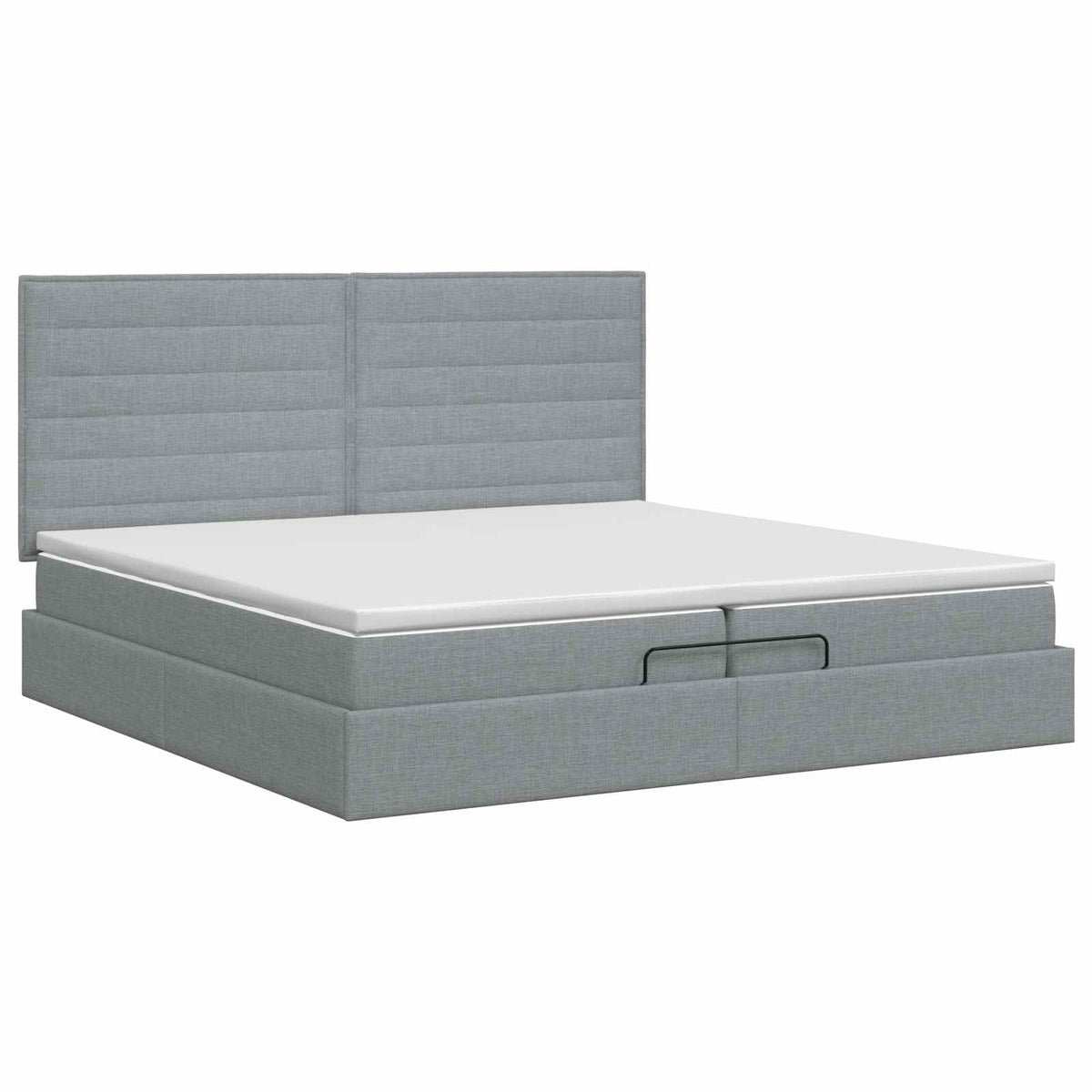 vidaXL Łóżko ottoman z materacem jasnoszary 200 x 200 cm tkanina