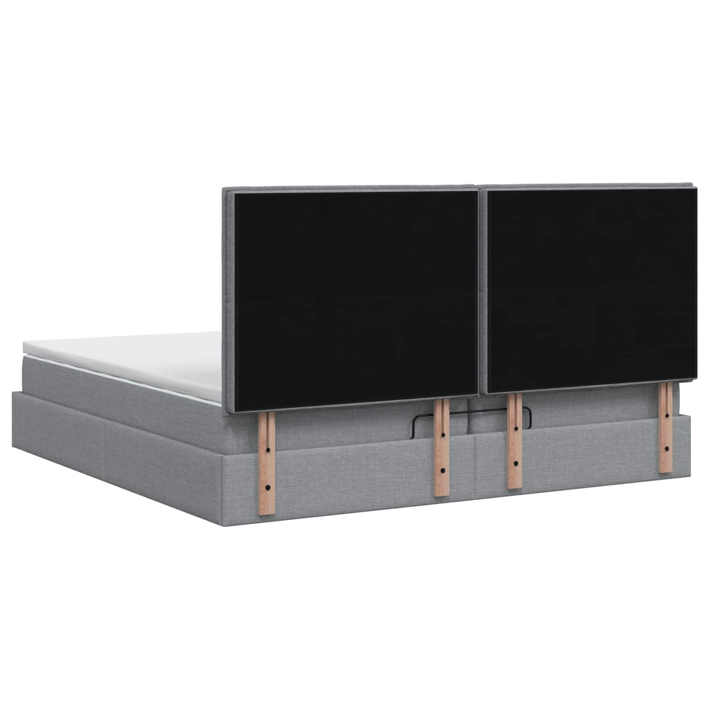 vidaXL Łóżko ottoman z materacem jasnoszary 200 x 200 cm tkanina