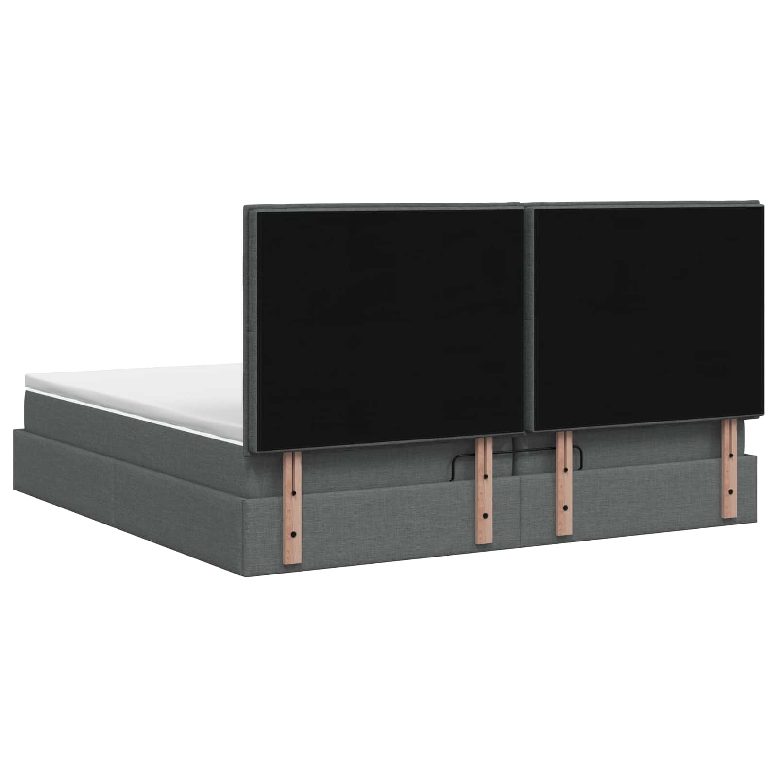 vidaXL Łóżko ottoman z materacem ciemnoszary 200 x 200 cm tkanina