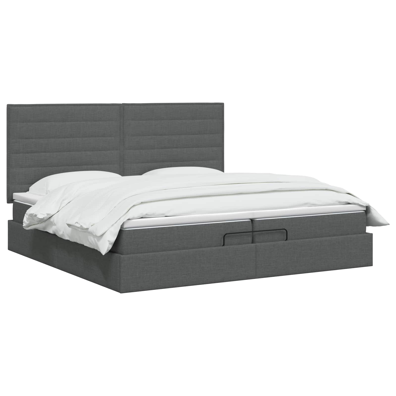 vidaXL Łóżko ottoman z materacem ciemnoszary 200 x 200 cm tkanina