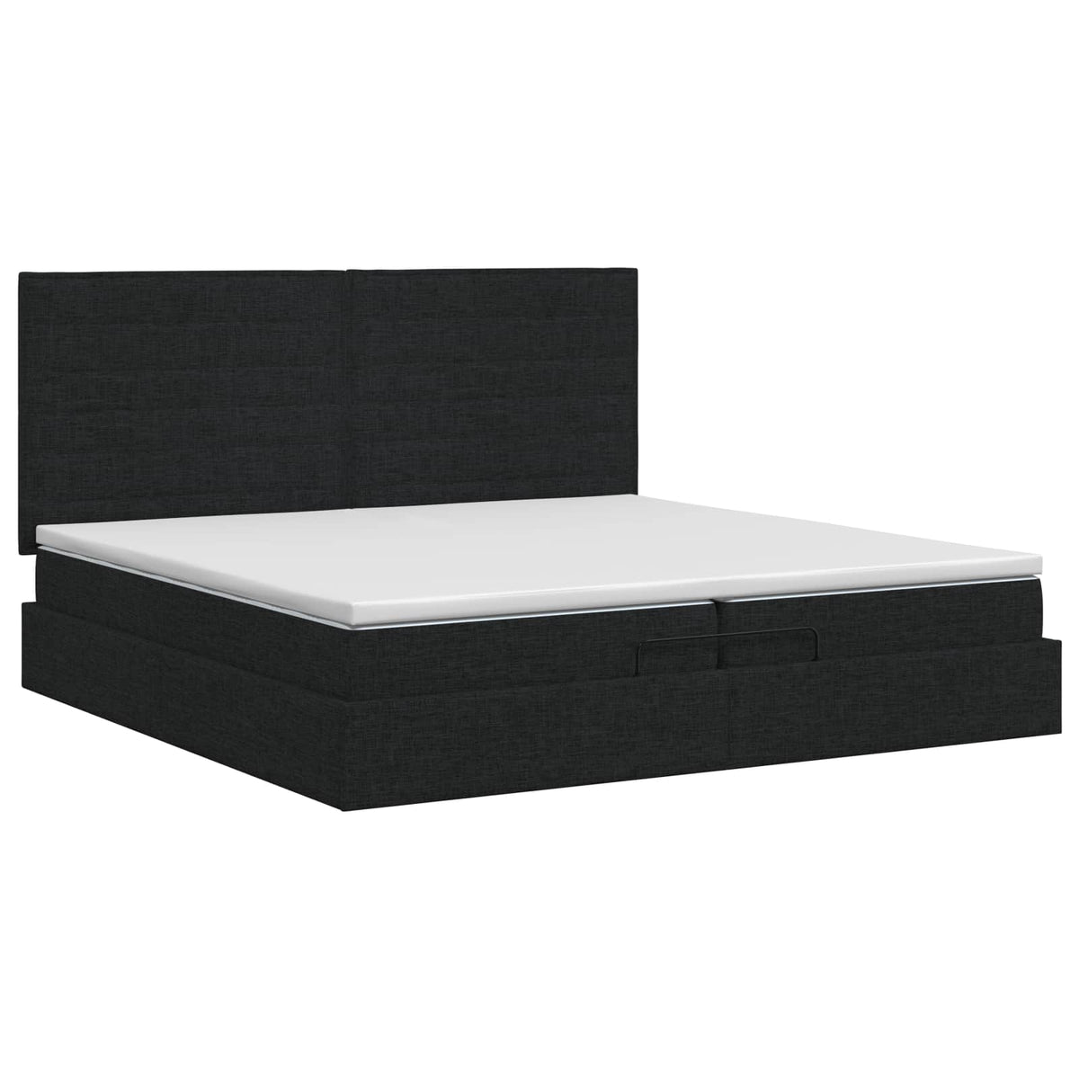 vidaXL Łóżko ottoman z materacem Czarny 200 x 200 cm tkanina