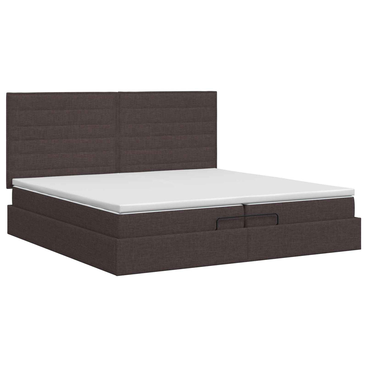 vidaXL Łóżko ottoman z materacem Ciemny brąz 200 x 200 cm tkanina