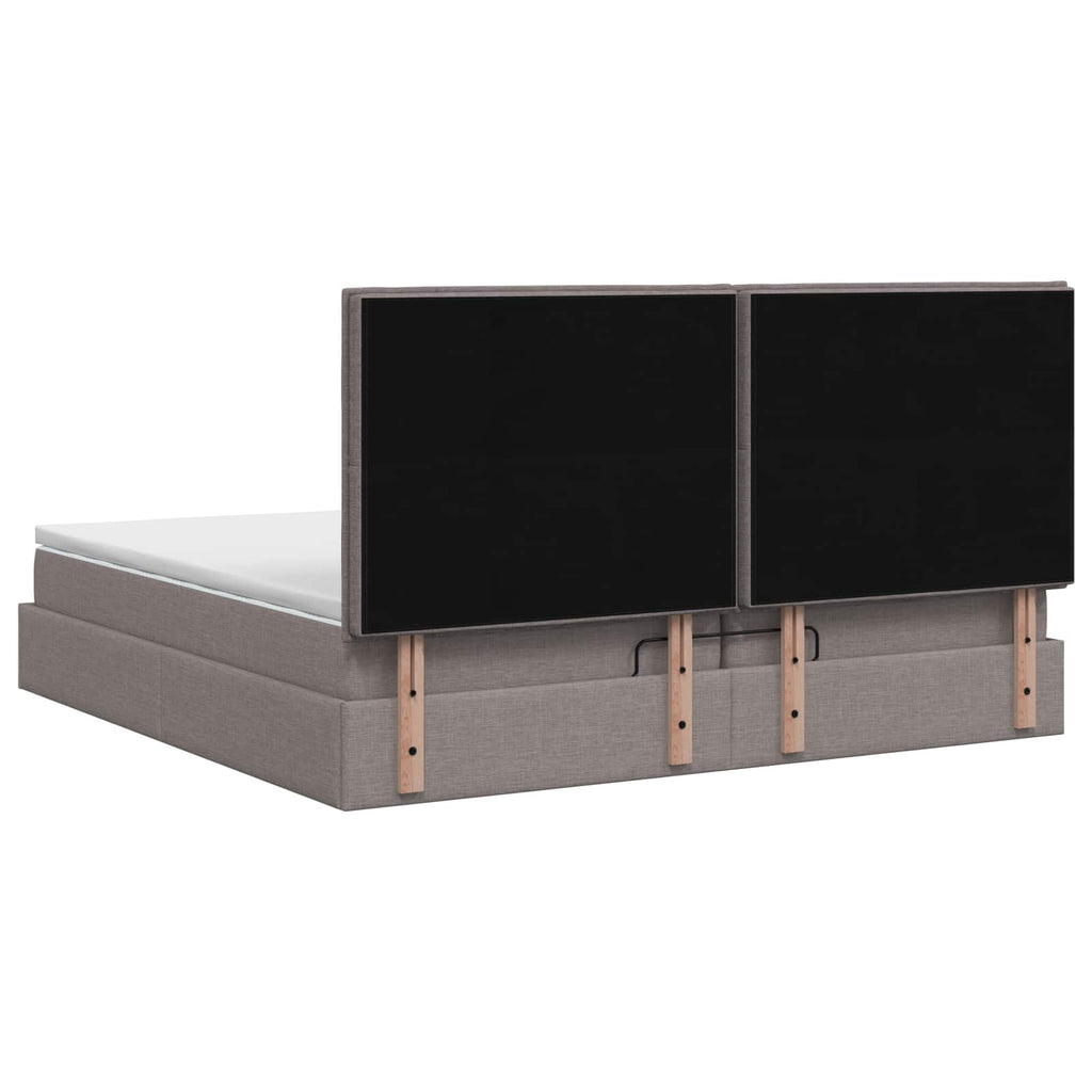 vidaXL Łóżko ottoman z materacem Ciemnoszary 200 x 200 cm tkanina