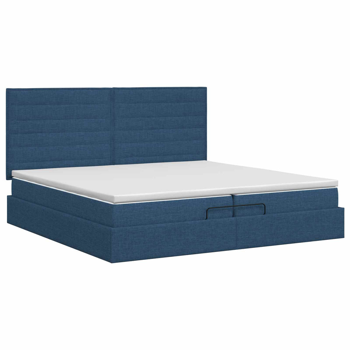 vidaXL Łóżko ottoman z materacem niebieski 200 x 200 cm tkanina