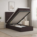 vidaXL Łóżko ottoman z materacem Ciemny brąz 90 x 200 cm tkanina