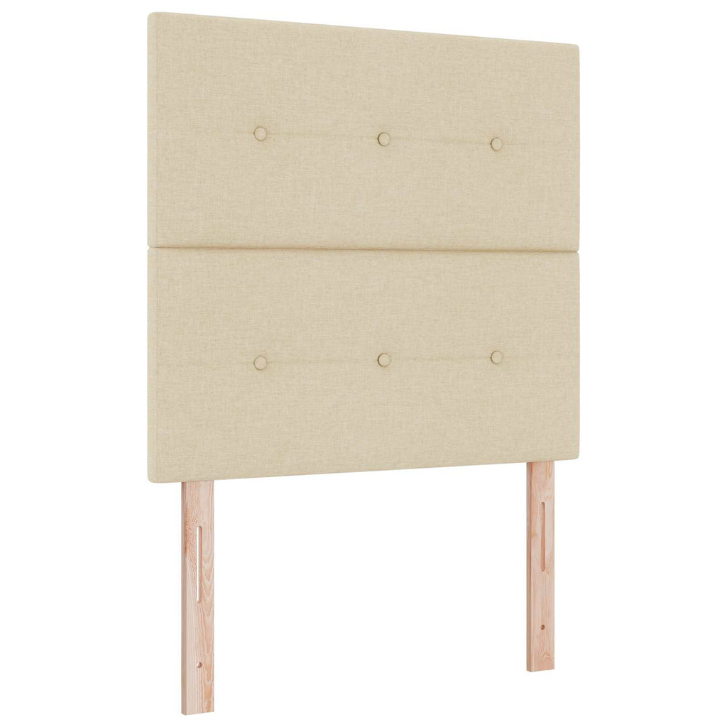 vidaXL Łóżko ottoman z materacem kremowy 90 x 190 cm tkanina