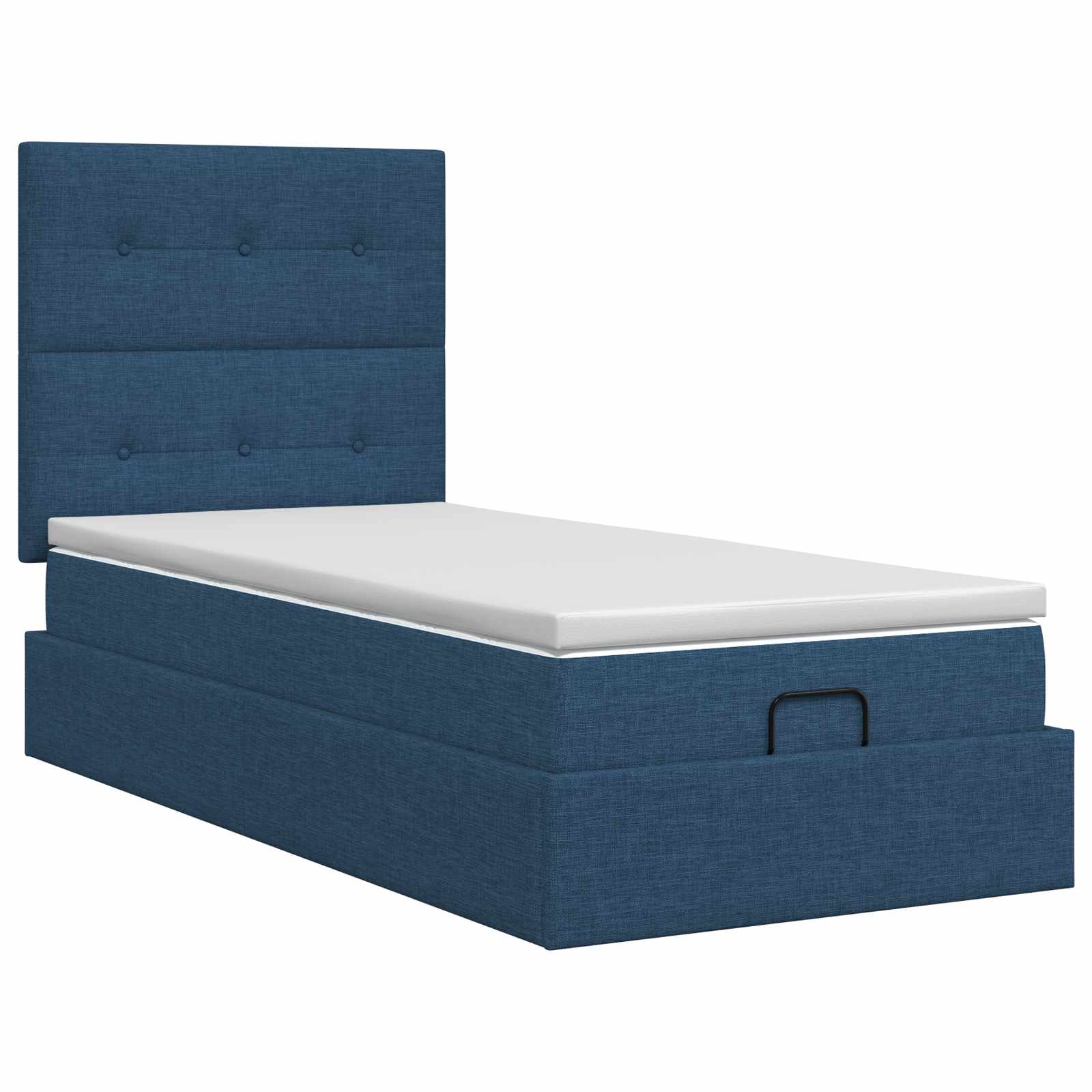 vidaXL Łóżko ottoman z materacem niebieski 90 x 190 cm tkanina