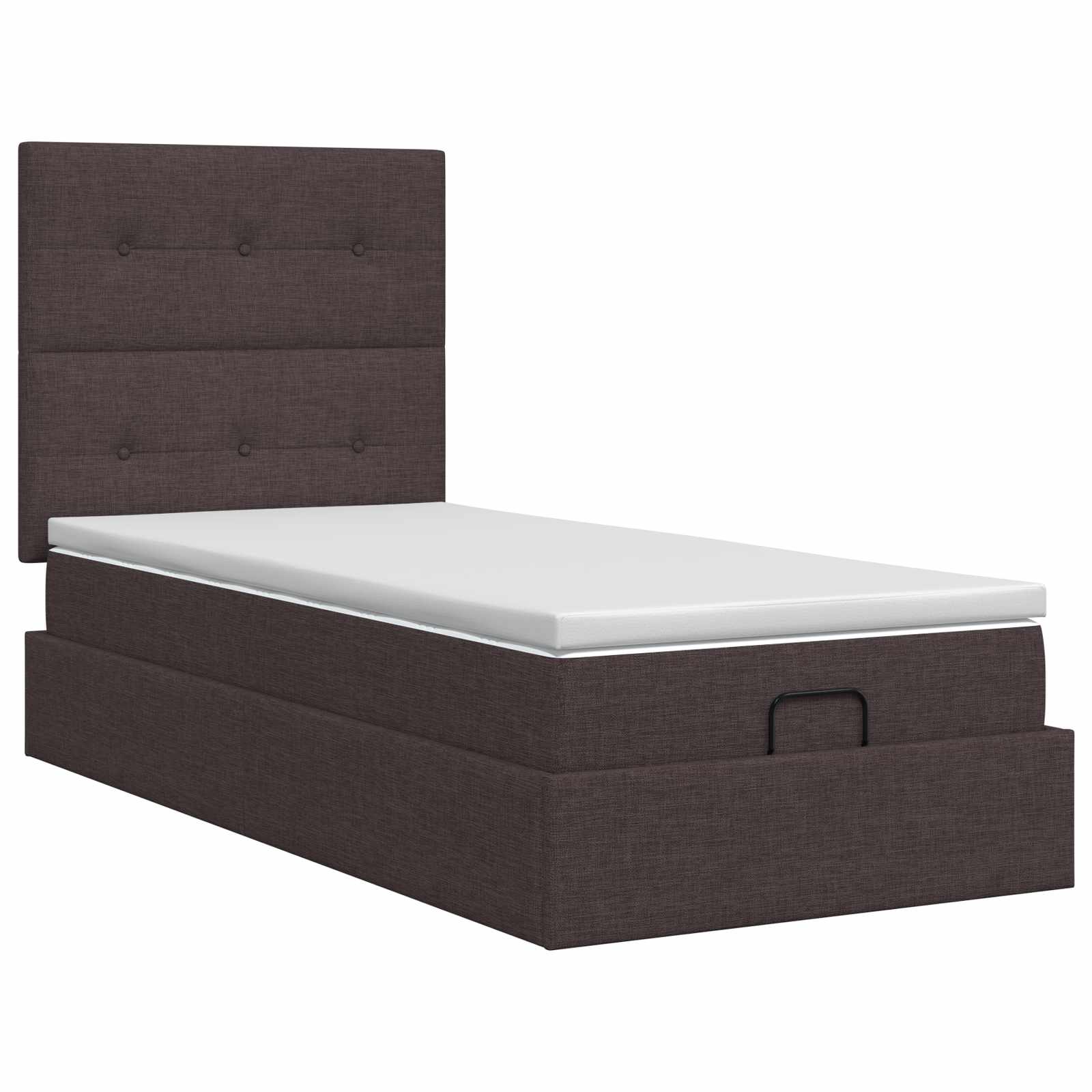 vidaXL Łóżko ottoman z materacem Ciemny brąz 90 x 200 cm tkanina