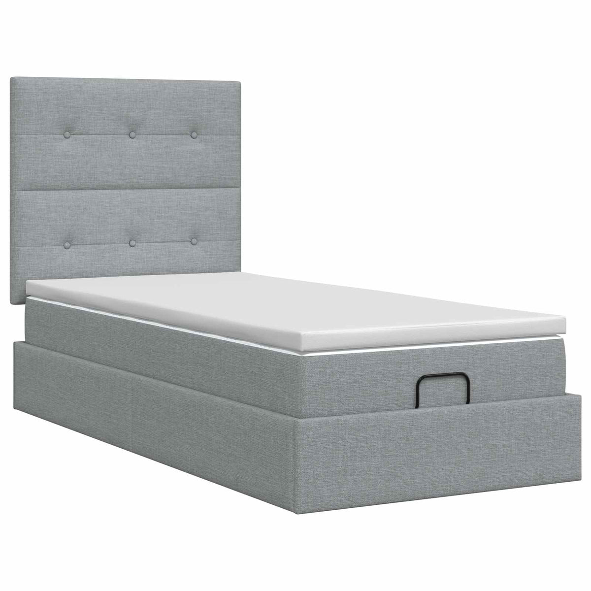 vidaXL Łóżko ottoman z materacem jasnoszary 100 x 200 cm tkanina