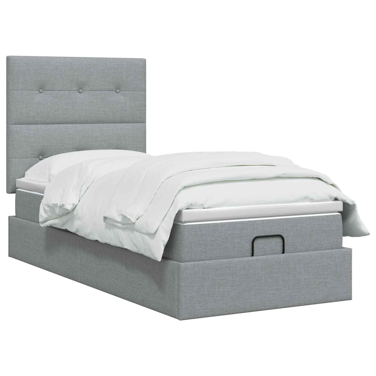 vidaXL Łóżko ottoman z materacem jasnoszary 100 x 200 cm tkanina