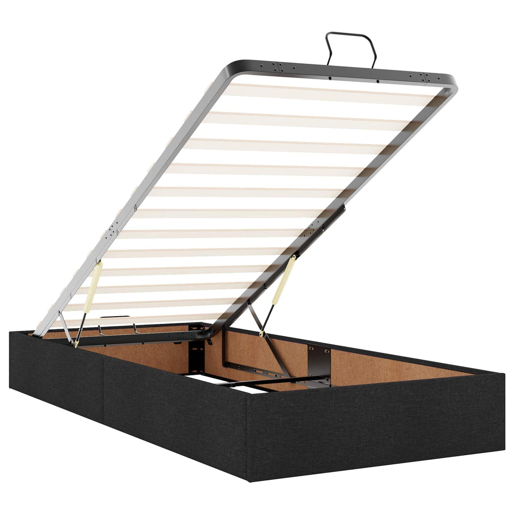 vidaXL Łóżko ottoman z materacem Czarny 100 x 200 cm tkanina