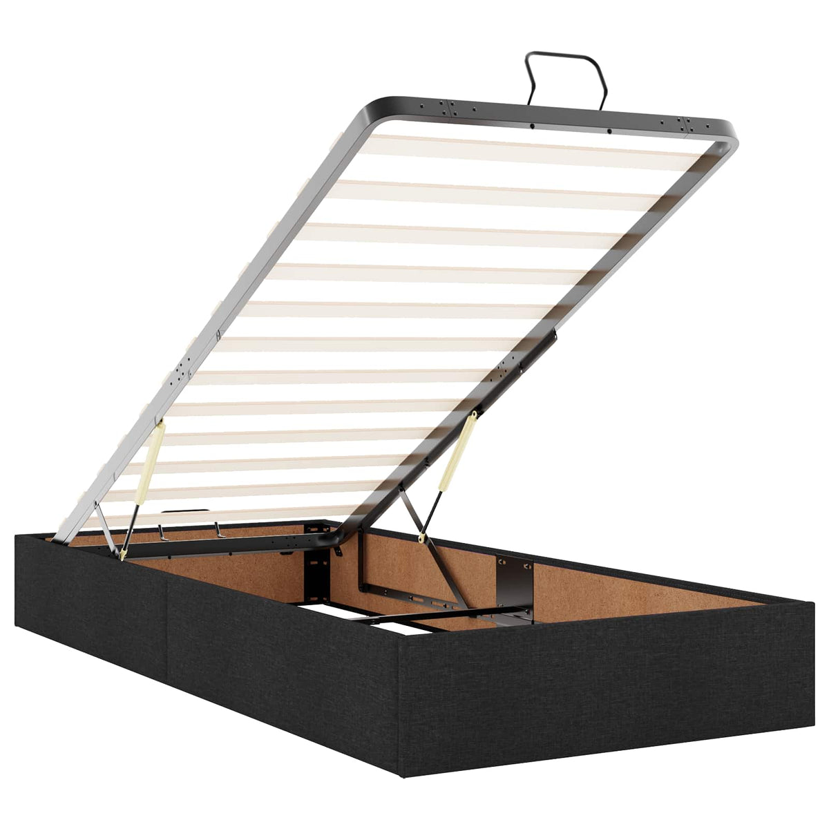 vidaXL Łóżko ottoman z materacem Czarny 100 x 200 cm tkanina