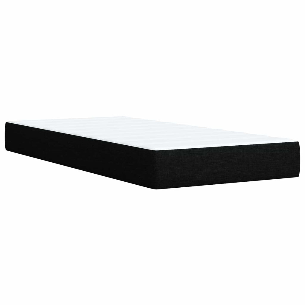 vidaXL Łóżko ottoman z materacem Czarny 100 x 200 cm tkanina