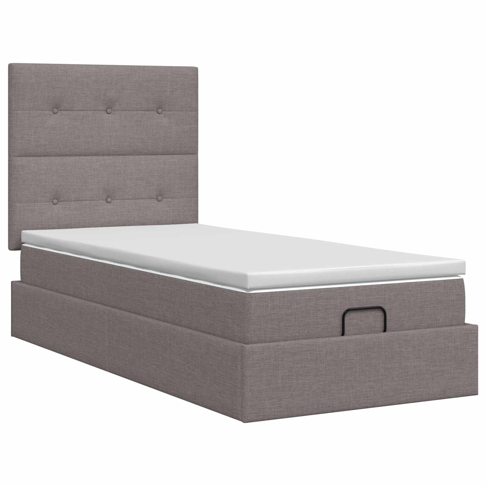 vidaXL Łóżko ottoman z materacem Ciemnoszary 100 x 200 cm tkanina