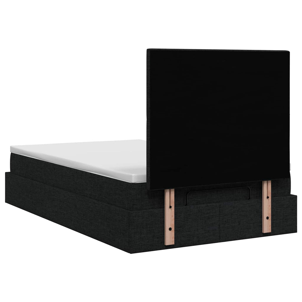 vidaXL Łóżko ottoman z materacem Czarny 120 x 190 cm tkanina