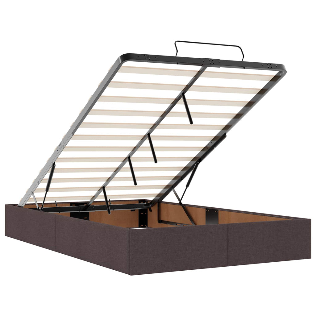 vidaXL Łóżko ottoman z materacem Ciemny brąz 120 x 190 cm tkanina