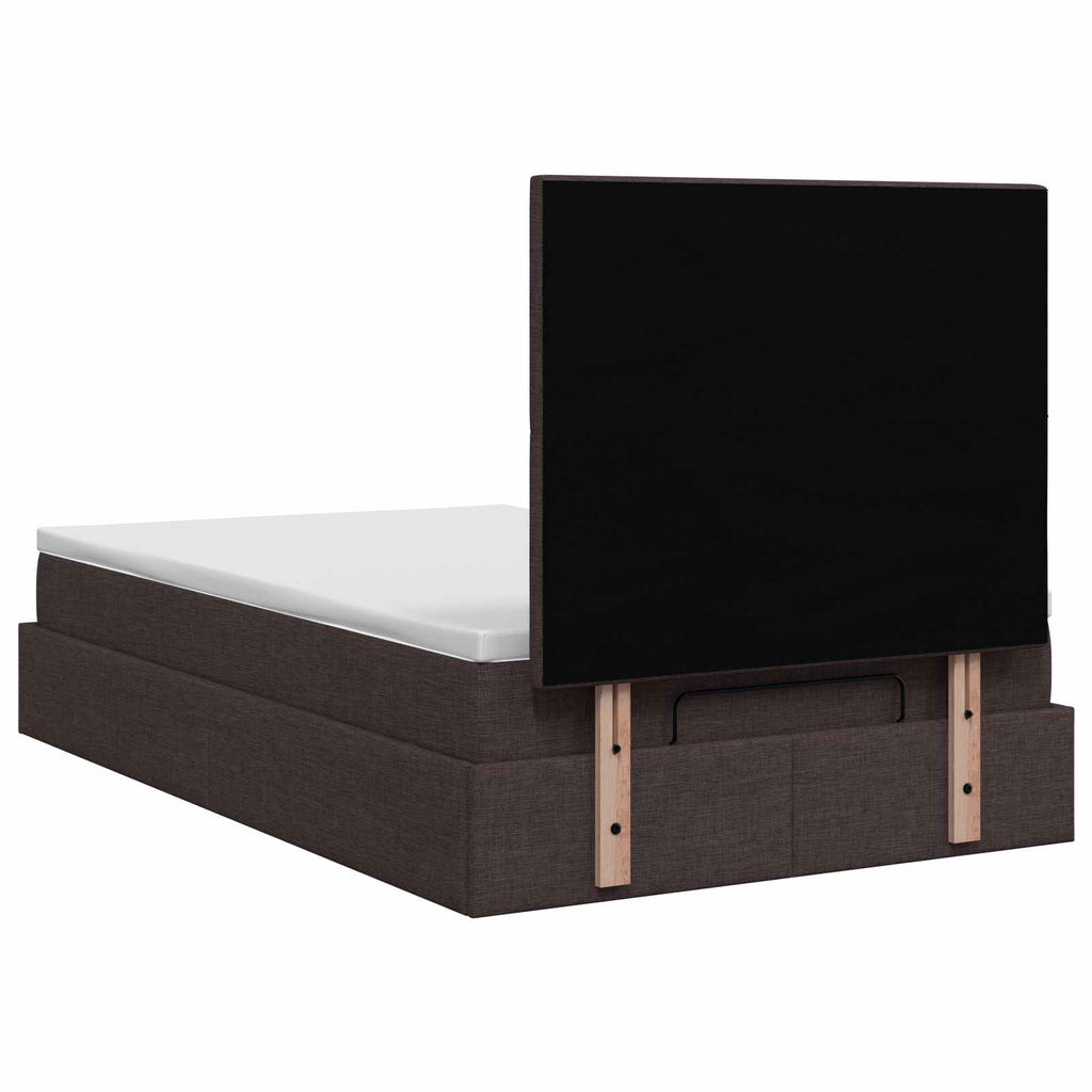 vidaXL Łóżko ottoman z materacem Ciemny brąz 120 x 190 cm tkanina