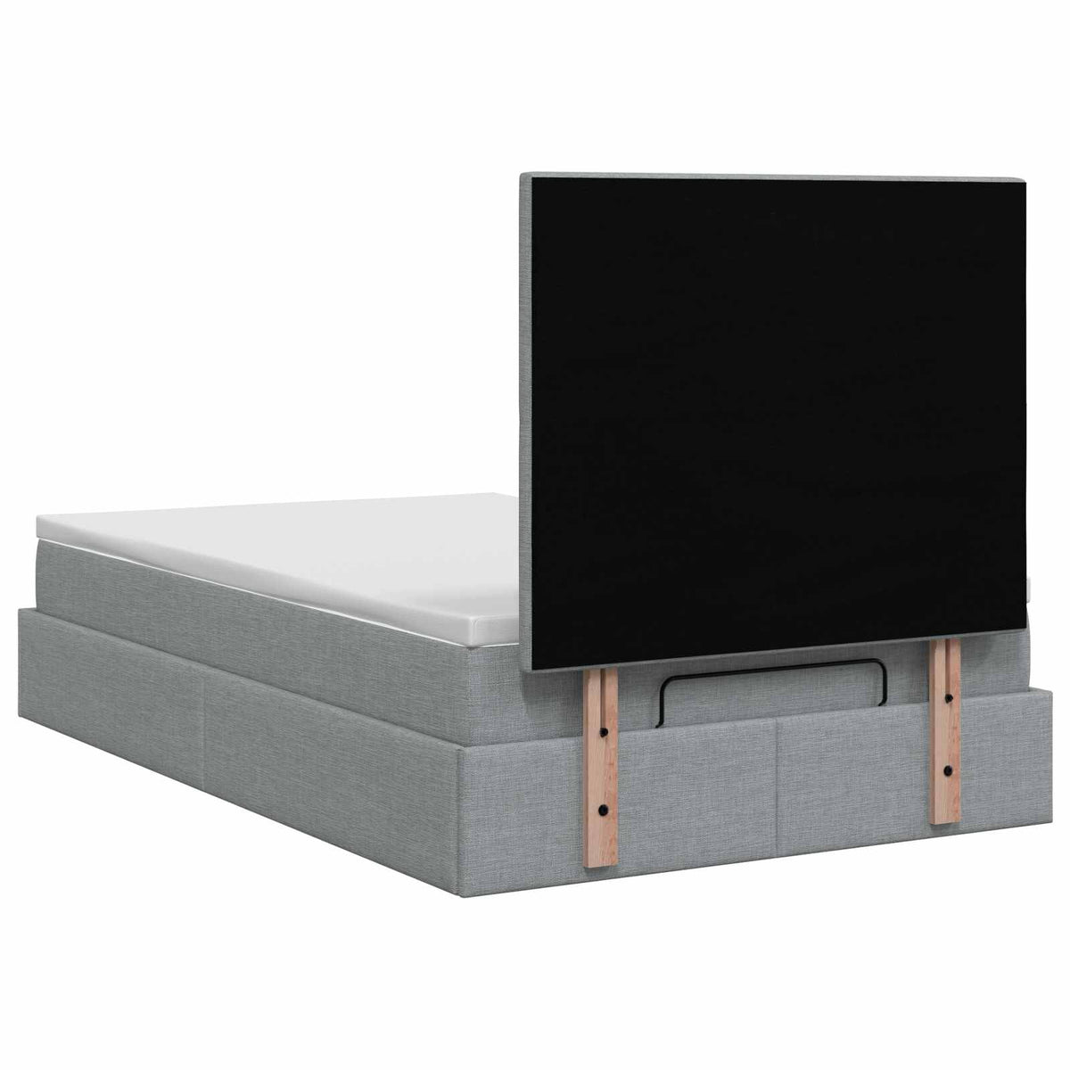 vidaXL Łóżko ottoman z materacem jasnoszary 120 x 200 cm tkanina
