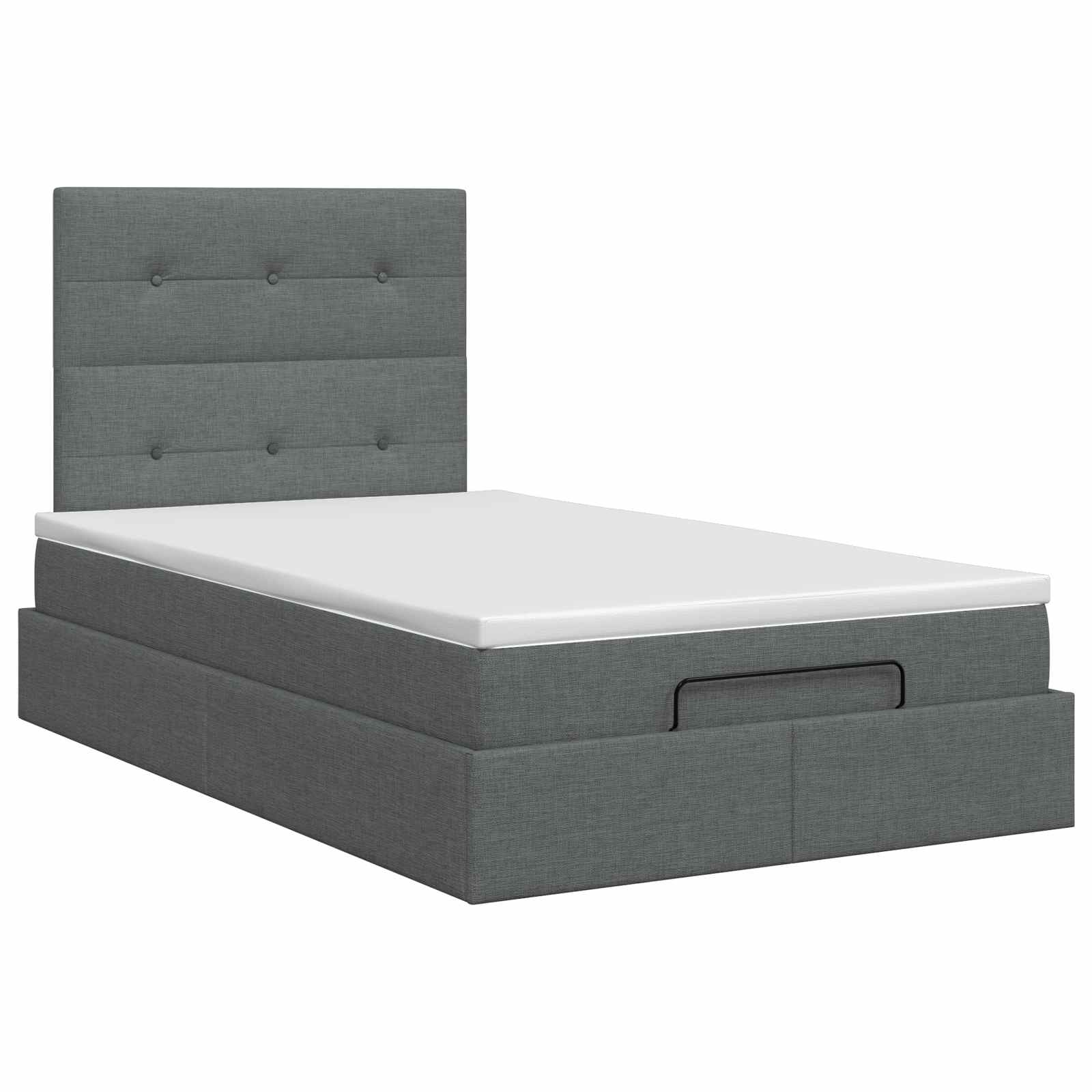 vidaXL Łóżko ottoman z materacem ciemnoszary 120 x 200 cm tkanina