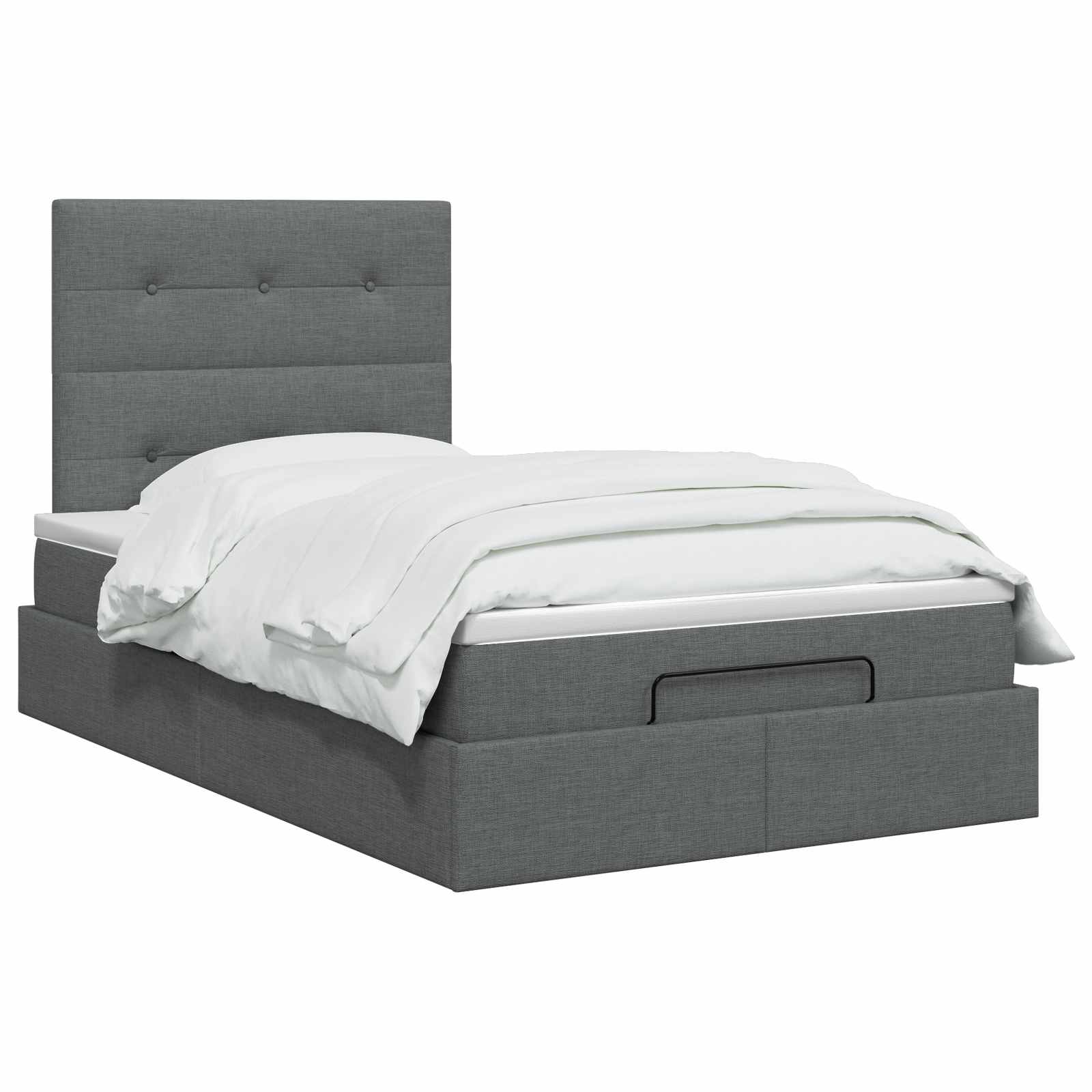 vidaXL Łóżko ottoman z materacem ciemnoszary 120 x 200 cm tkanina