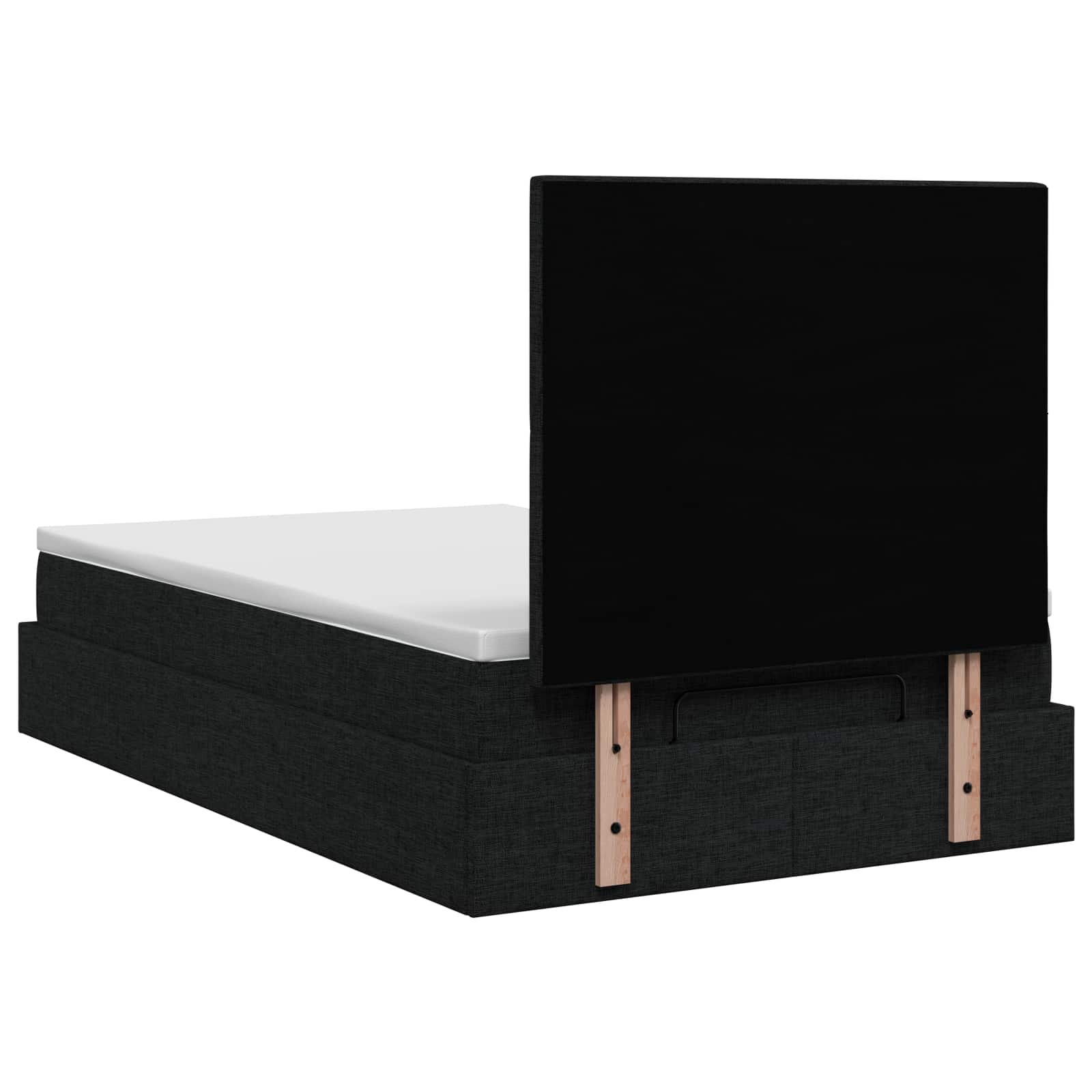 vidaXL Łóżko ottoman z materacem Czarny 120 x 200 cm tkanina