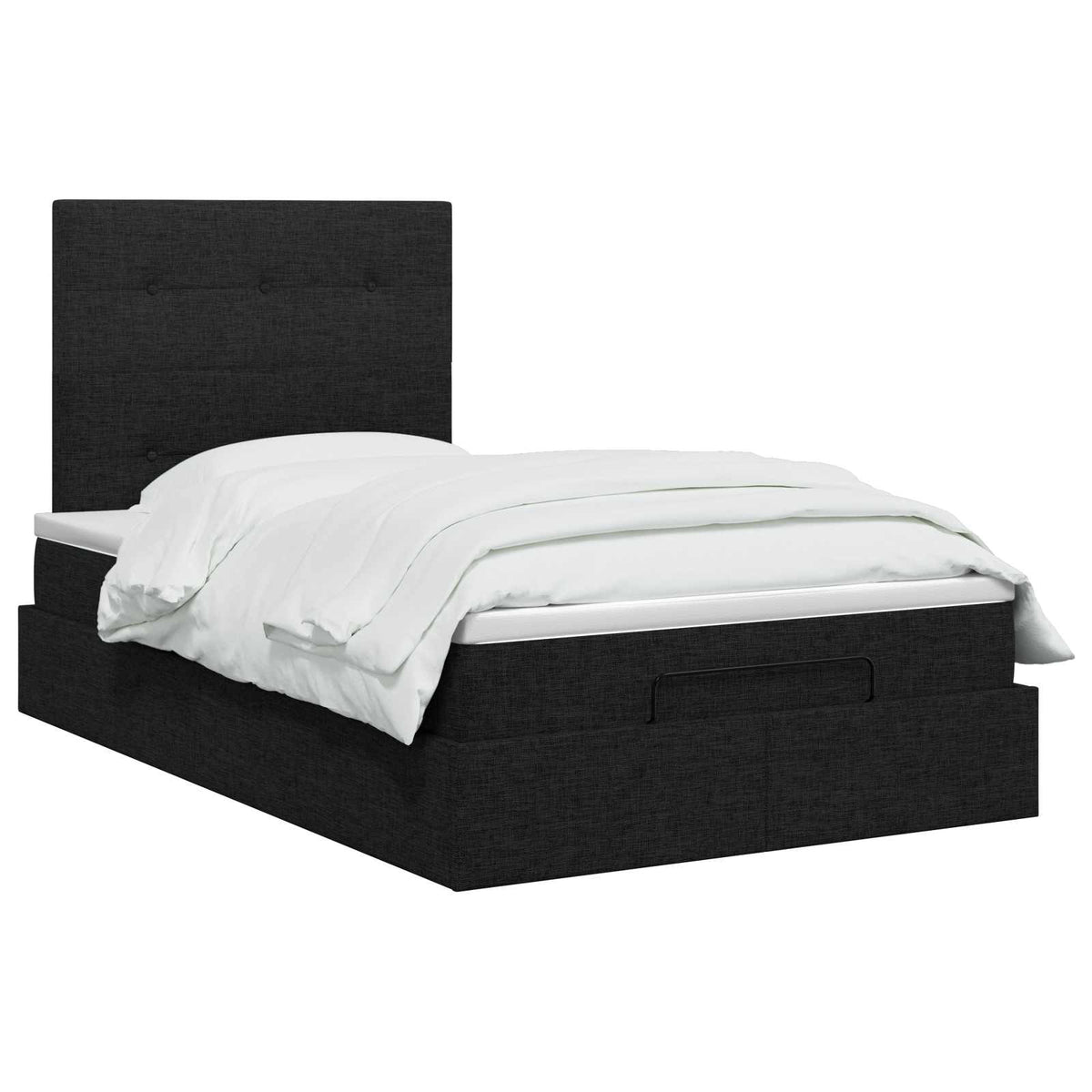 vidaXL Łóżko ottoman z materacem Czarny 120 x 200 cm tkanina