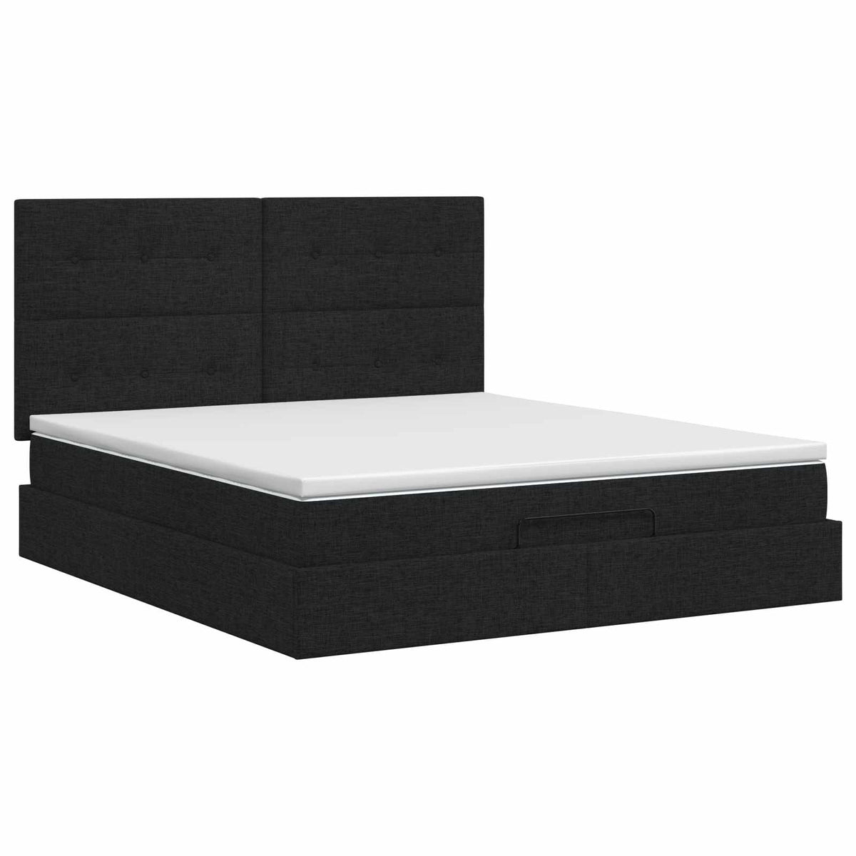 vidaXL Łóżko ottoman z materacem Czarny 140 x 190 cm tkanina