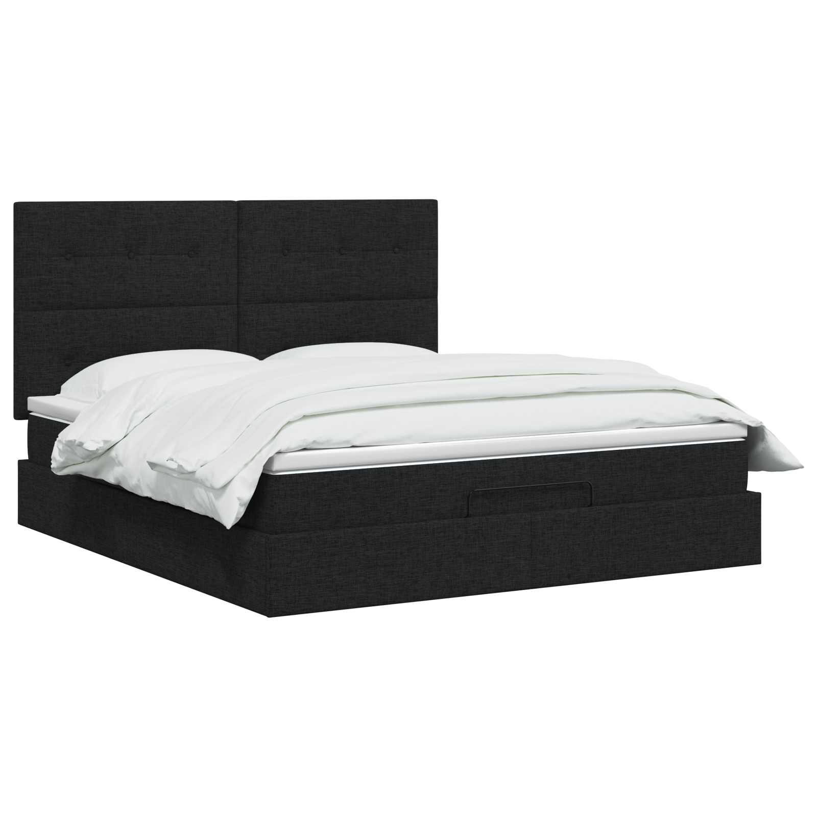 vidaXL Łóżko ottoman z materacem Czarny 140 x 190 cm tkanina