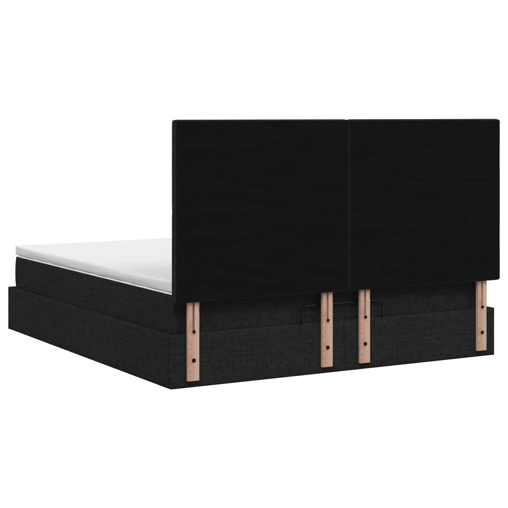 vidaXL Łóżko ottoman z materacem Czarny 140 x 200 cm tkanina