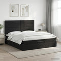 vidaXL Łóżko ottoman z materacem Czarny 180 x 200 cm tkanina