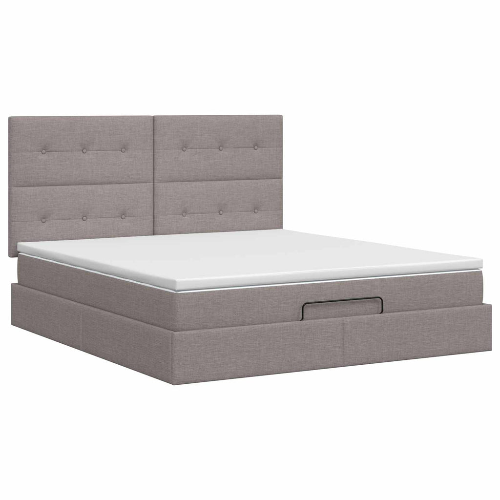 vidaXL Łóżko ottoman z materacem Ciemnoszary 180 x 200 cm tkanina