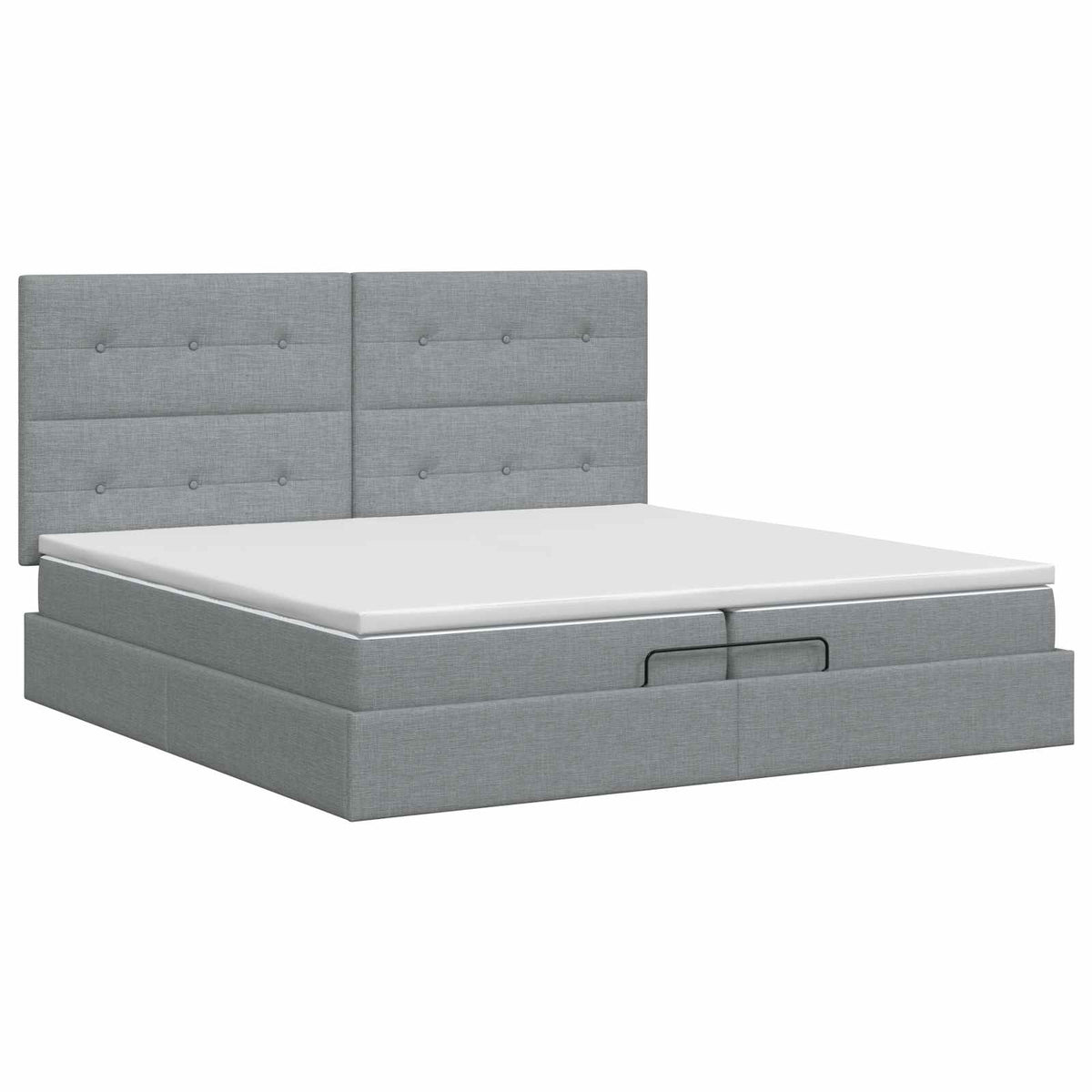 vidaXL Łóżko ottoman z materacem jasnoszary 200 x 200 cm tkanina