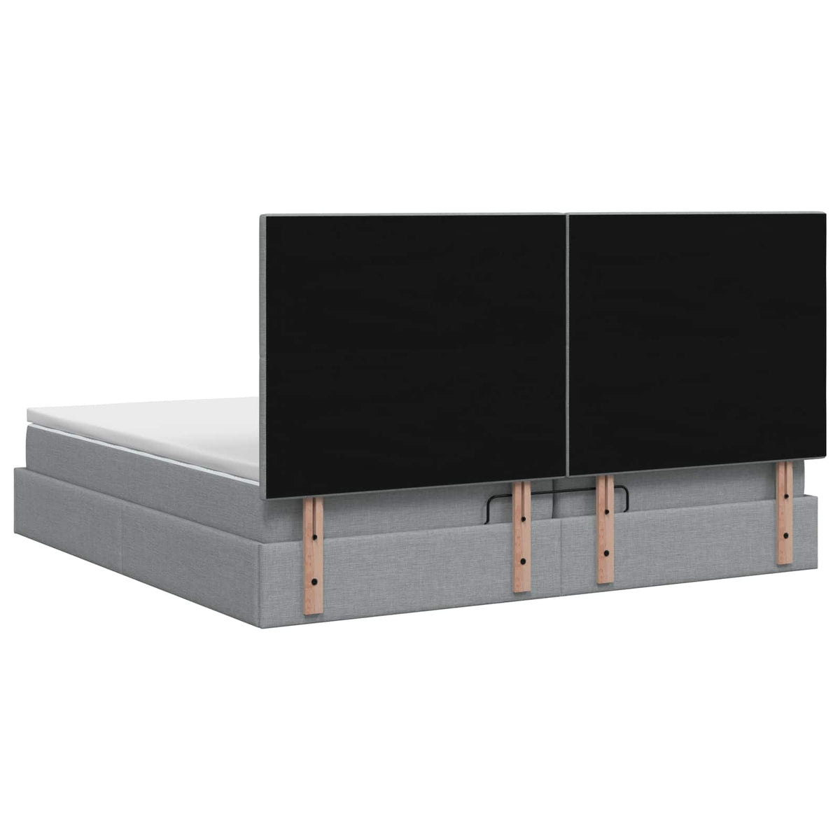 vidaXL Łóżko ottoman z materacem jasnoszary 200 x 200 cm tkanina