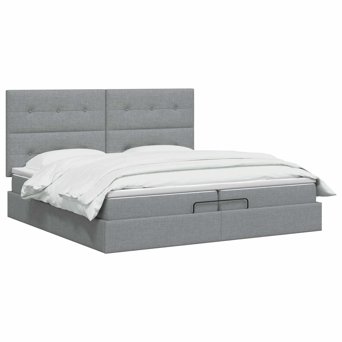 vidaXL Łóżko ottoman z materacem jasnoszary 200 x 200 cm tkanina