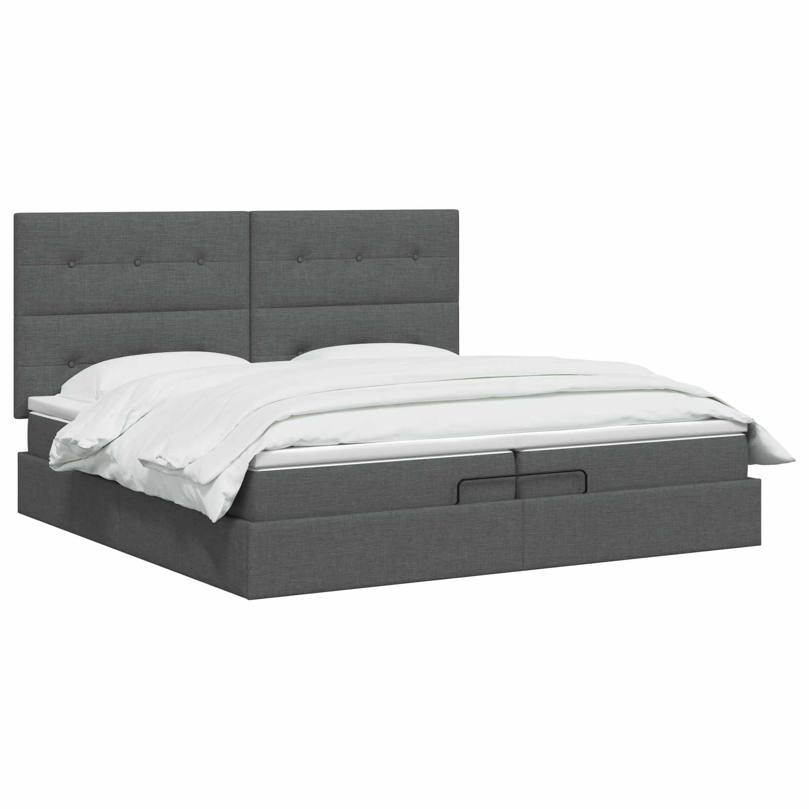 vidaXL Łóżko ottoman z materacem ciemnoszary 200 x 200 cm tkanina