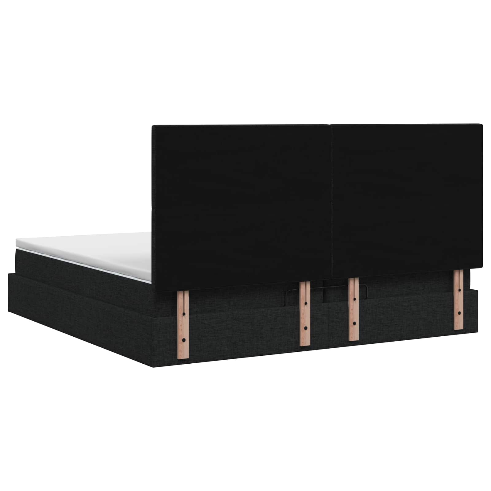 vidaXL Łóżko ottoman z materacem Czarny 200 x 200 cm tkanina