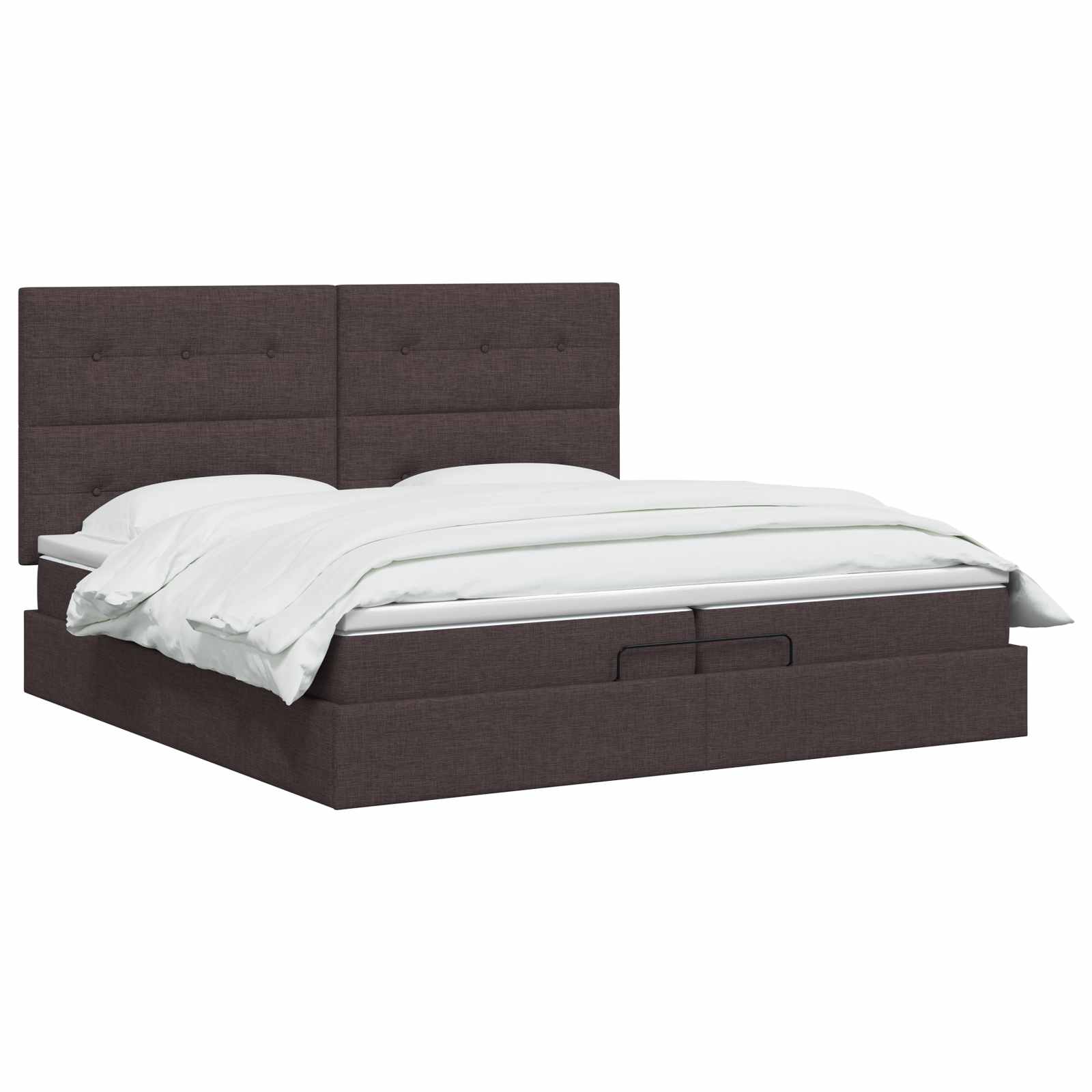 vidaXL Łóżko ottoman z materacem Ciemny brąz 200 x 200 cm tkanina