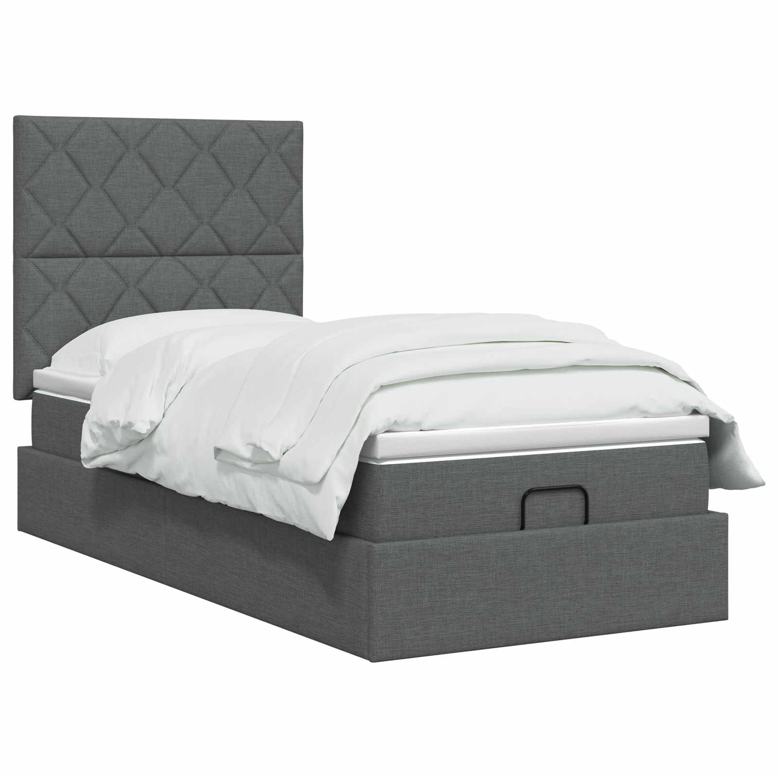 vidaXL Łóżko ottoman z materacem ciemnoszary 80 x 200 cm tkanina
