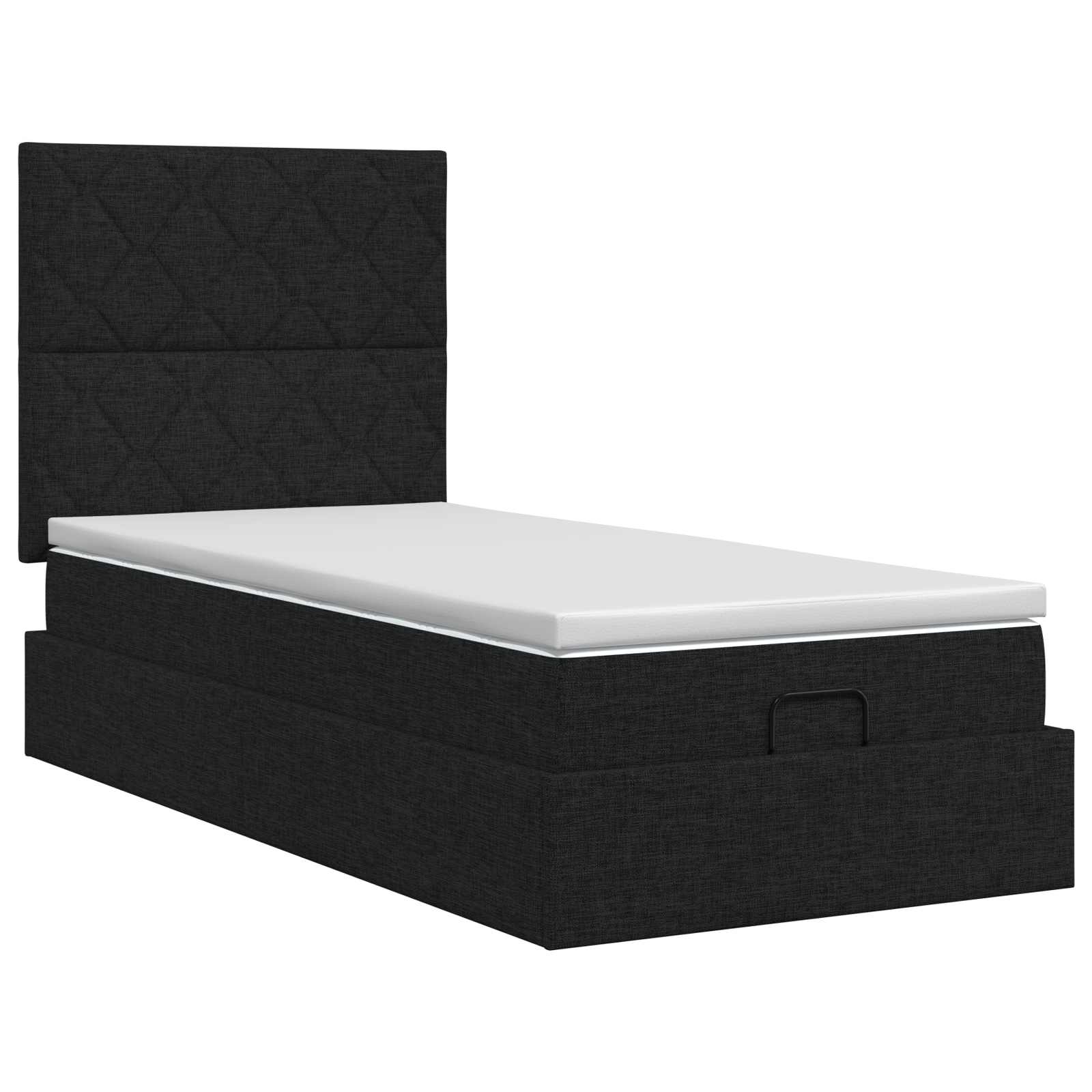 vidaXL Łóżko ottoman z materacem Czarny 80 x 200 cm tkanina