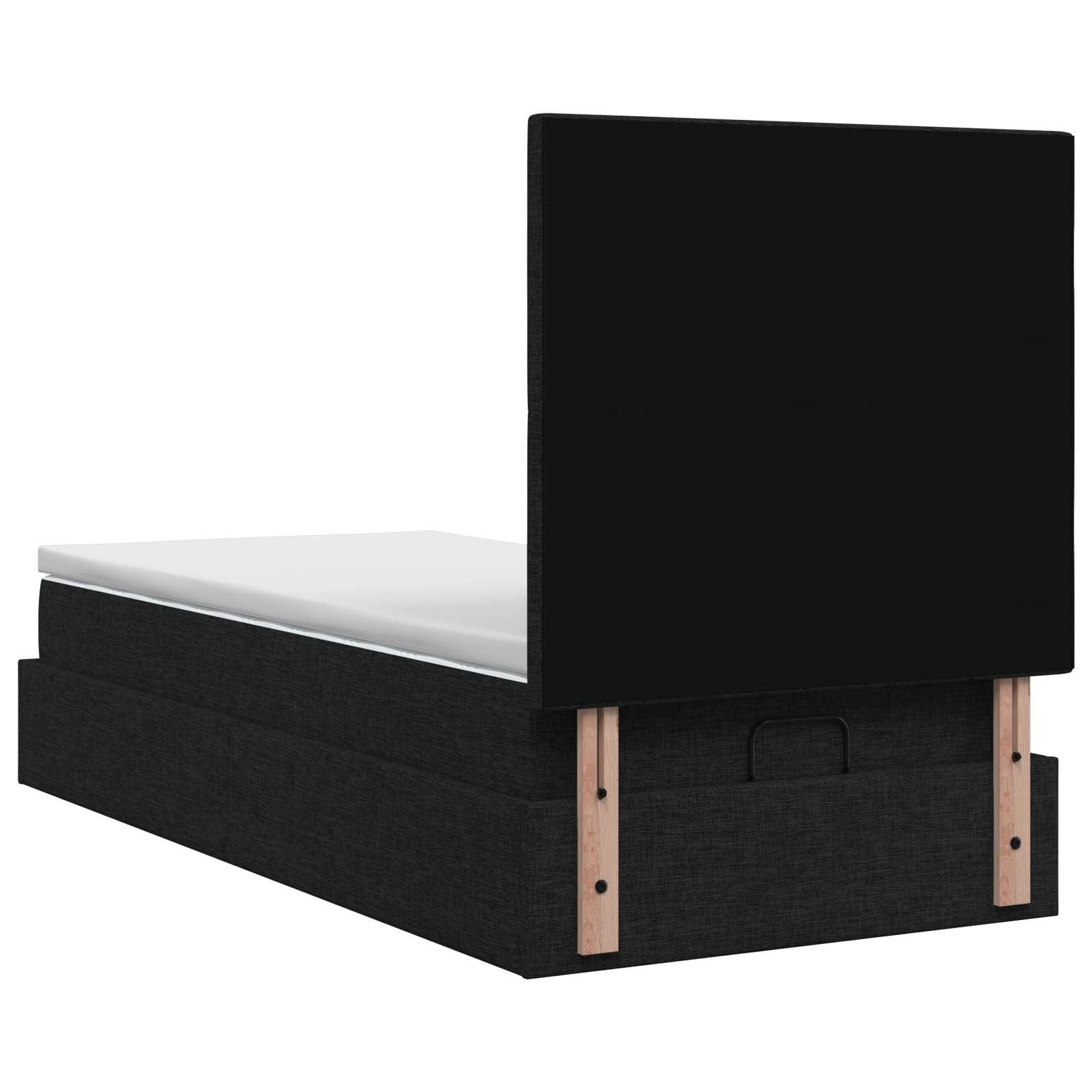 vidaXL Łóżko ottoman z materacem Czarny 80 x 200 cm tkanina