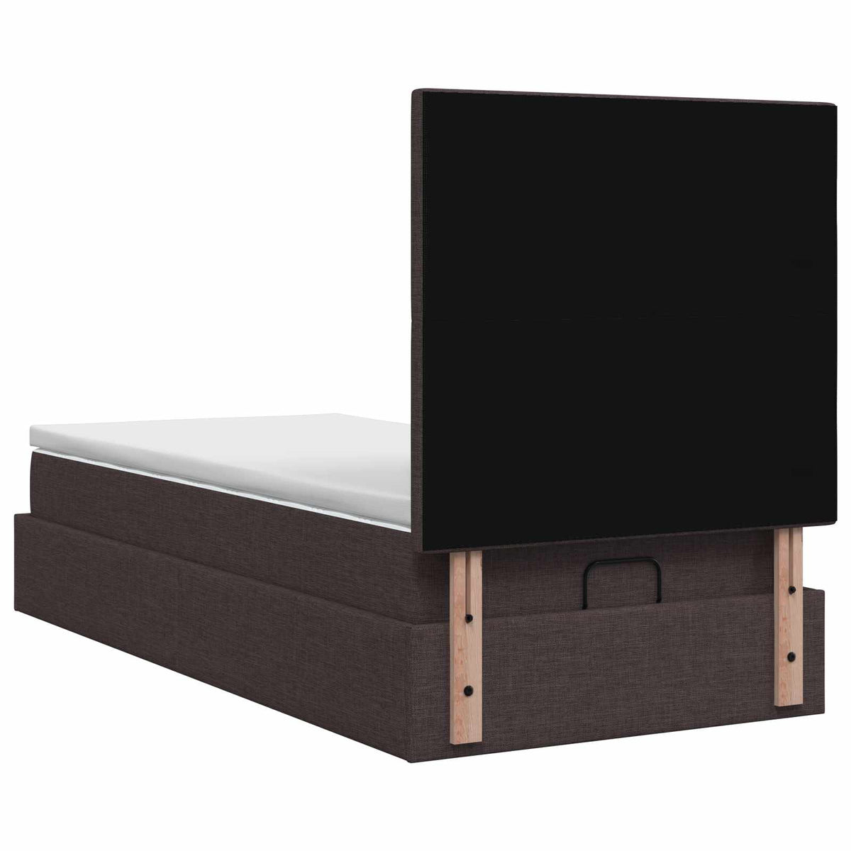 vidaXL Łóżko ottoman z materacem Ciemny brąz 90 x 190 cm tkanina
