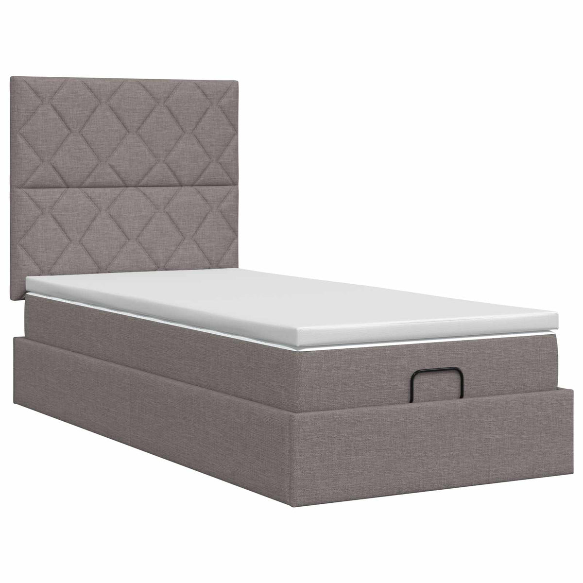vidaXL Łóżko ottoman z materacem Ciemnoszary 90 x 200 cm tkanina