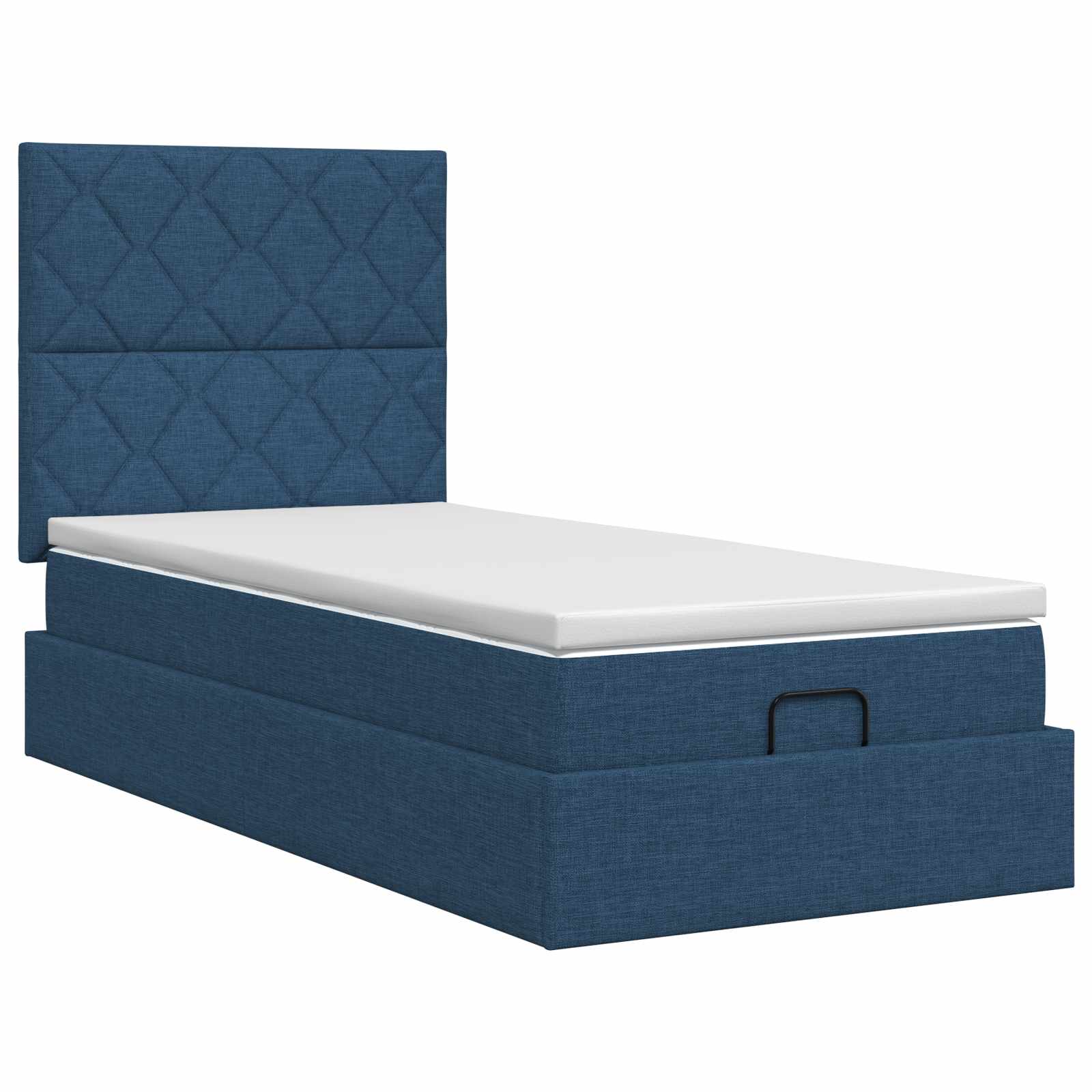 vidaXL Łóżko ottoman z materacem niebieski 90 x 200 cm tkanina