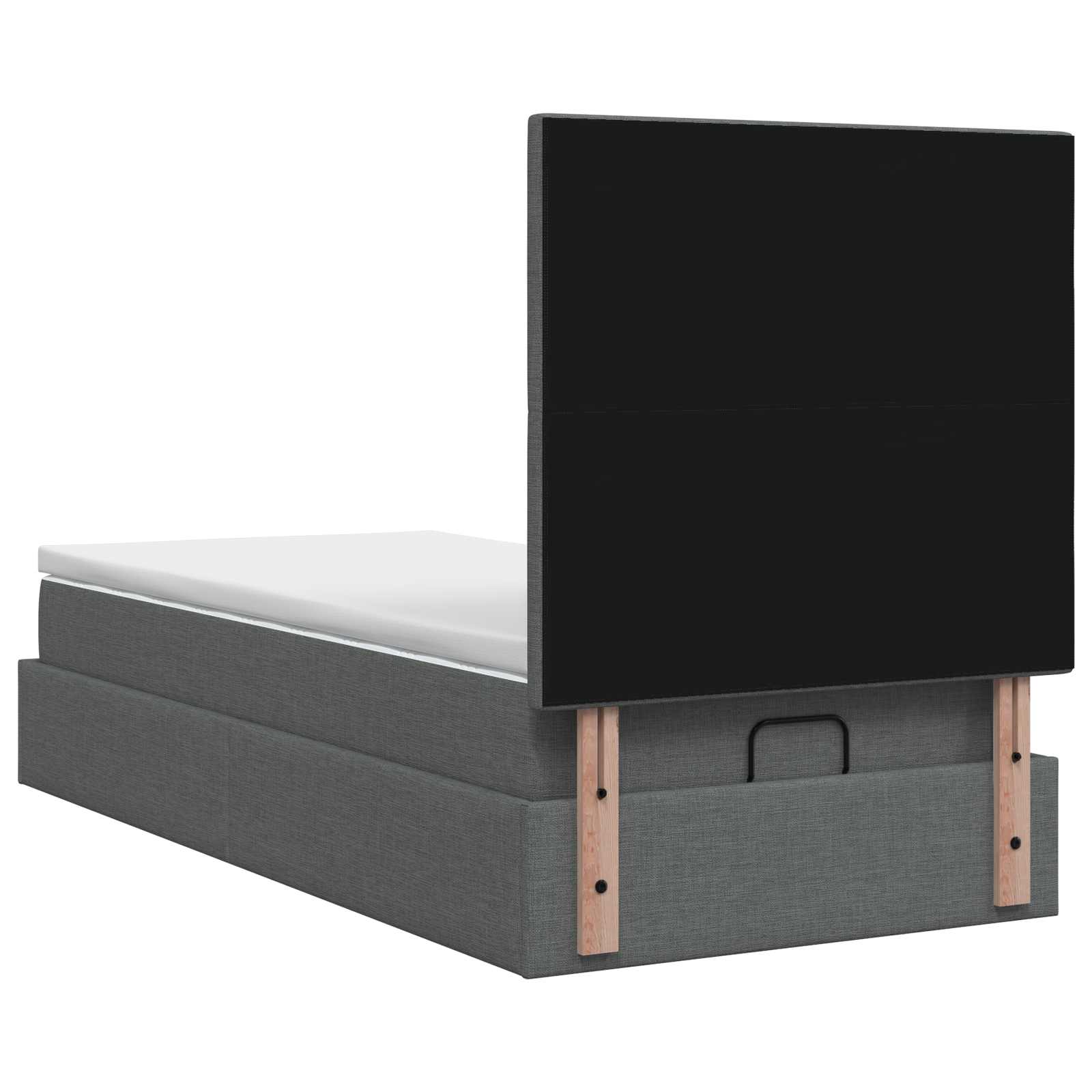 vidaXL Łóżko ottoman z materacem ciemnoszary 100 x 200 cm tkanina