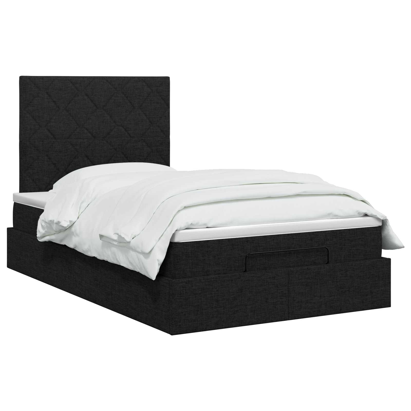 vidaXL Łóżko ottoman z materacem Czarny 120 x 190 cm tkanina