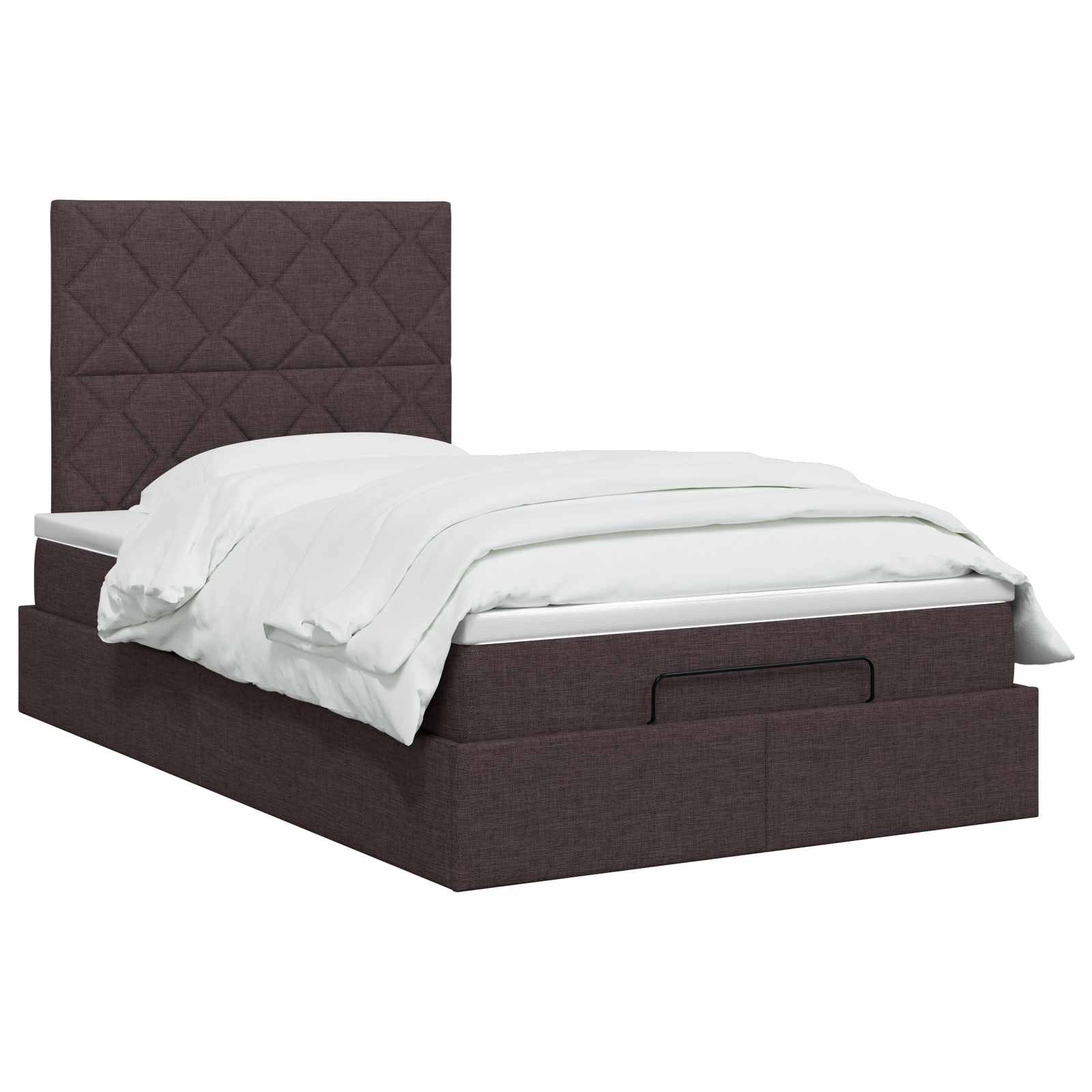 vidaXL Łóżko ottoman z materacem Ciemny brąz 120 x 190 cm tkanina